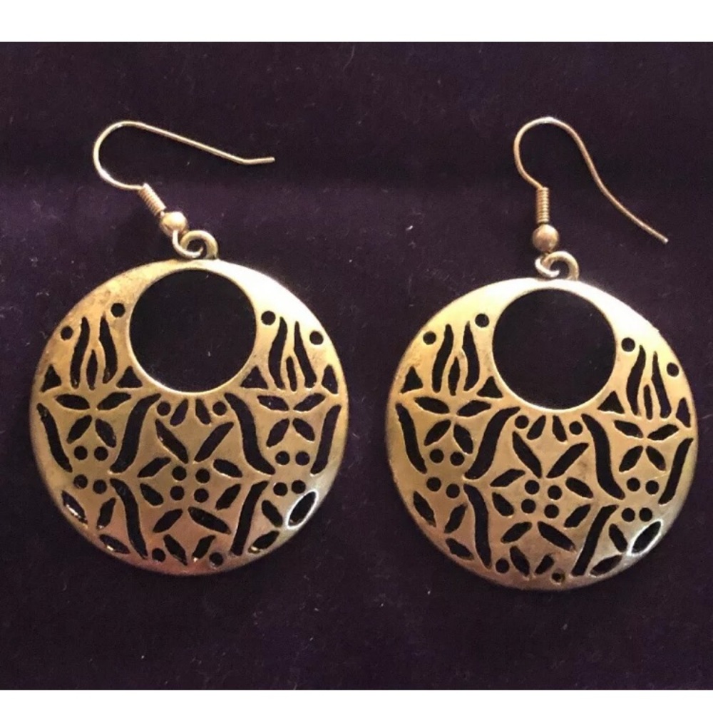 Juicy Couture Dangle Hoop Disc Shaped Earrings